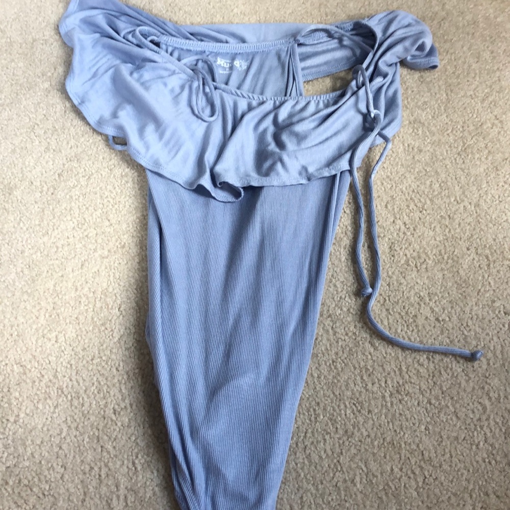 Off the shoulder body suite with straps